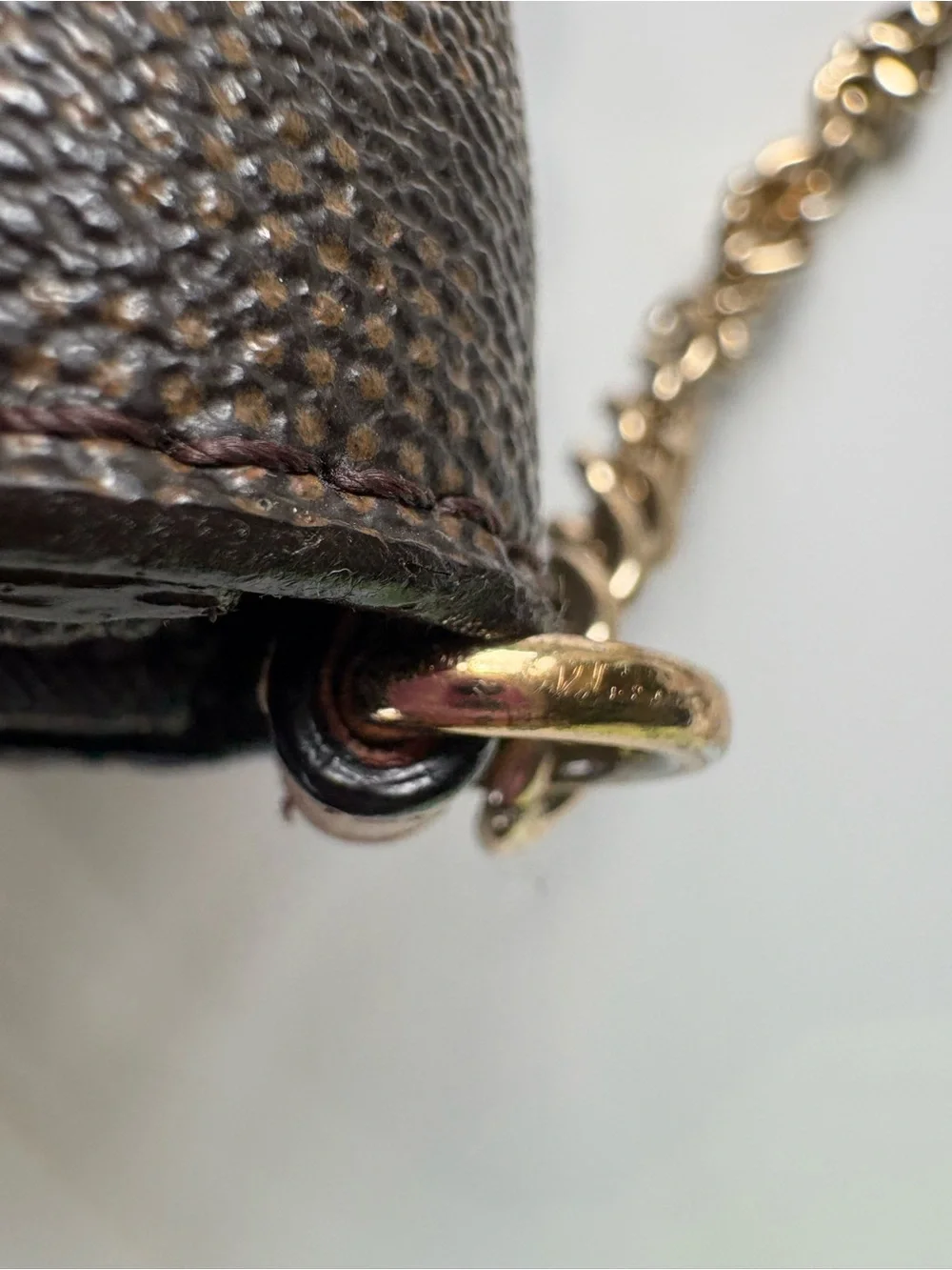 Michael Kors Signature MK Wallet on Chain Envelope Crossbody/Clutch Brown Gold